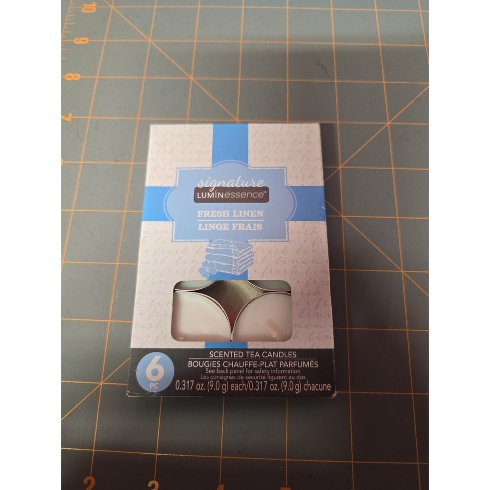 Luminessence Fresh Linen Scented Tea Votive Candles 6 Ct. Pack NEW Sealed